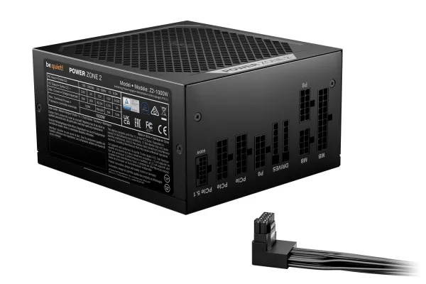 be quiet! Power Zone 2 Z2-1000W - Strømforsyning (intern) - ATX12V 3.1/ EPS12V 2.92 - 80 PLUS Platinum - Cybenetics Platinum - AC 100-240 V - 1000 Watt - aktiv PFC - sort