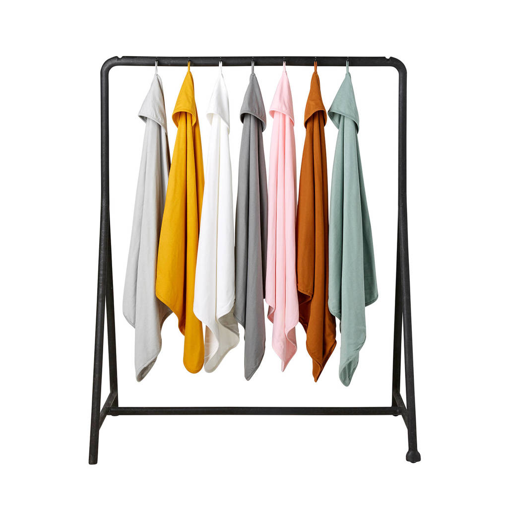 badcape Basic jersey lichtgrijs