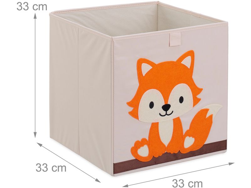 relaxdays Spielzeugbox Fuchs Faltbare Aufbewahrungsbox für das Kinderzimmer