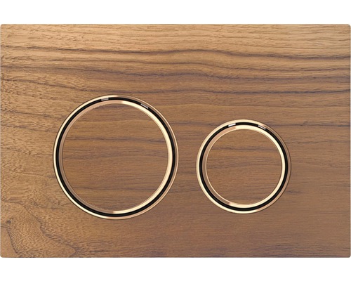 GEBERIT Sigma 21 bedieningsplaat, mat notenhout finish / mat notenhout drukknop / roségouden sierringen 115.650.JX.1