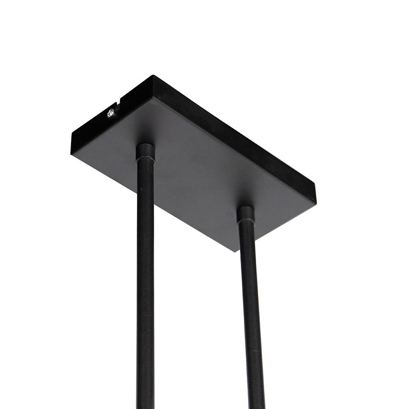 Hanglamp met katoenen kappen zwart met goud 32cm - Combi 3 Deluxe