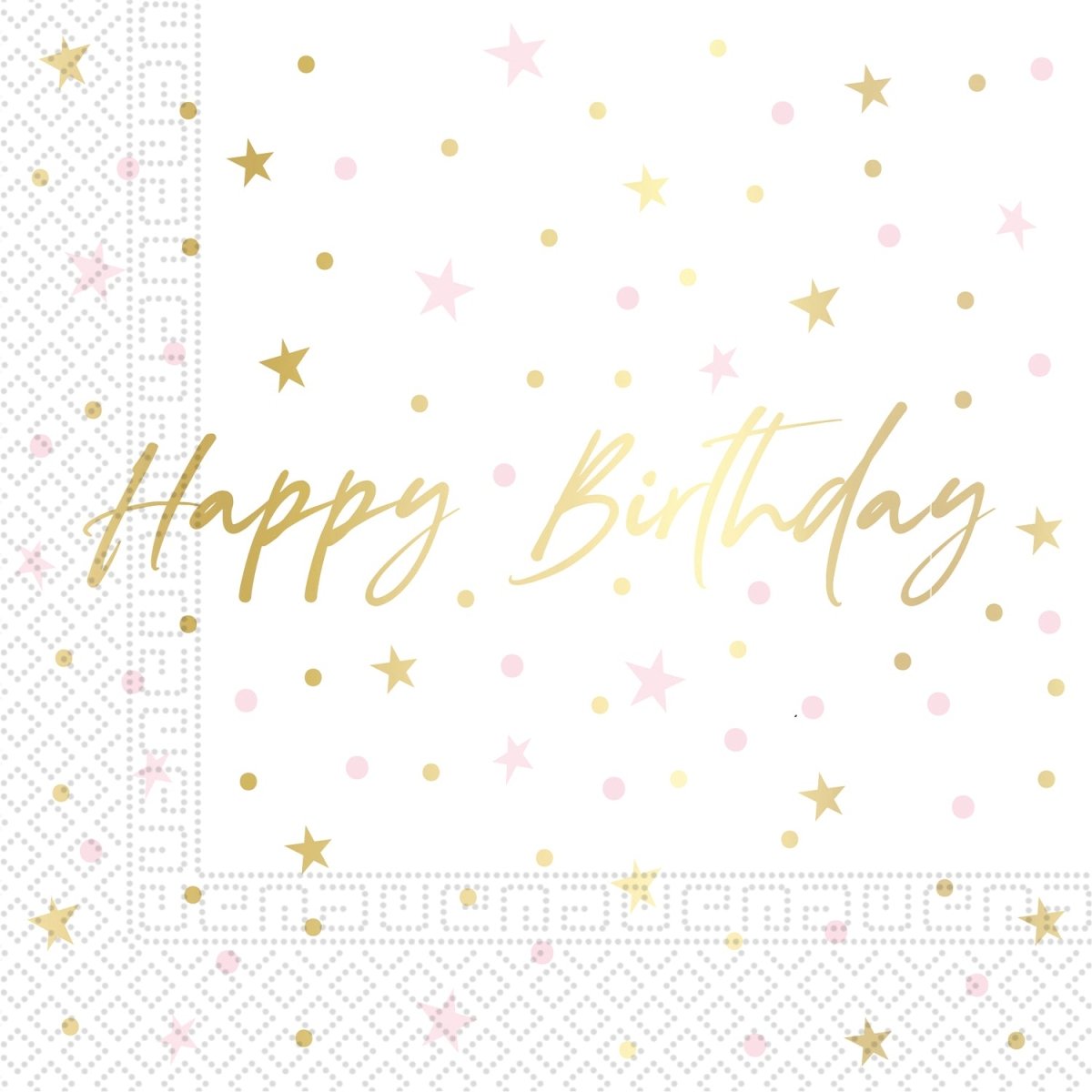 Happy Birthday Servetten Sterren 33cm 20st