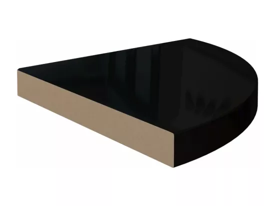 Étagères d'angle flottantes 4 pcs noir brillant 35x35x3,8cm MDF