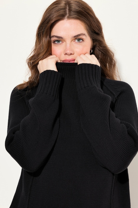 Pullover, Ziernähte, Stehkragen, Langarm, Biobaumwolle