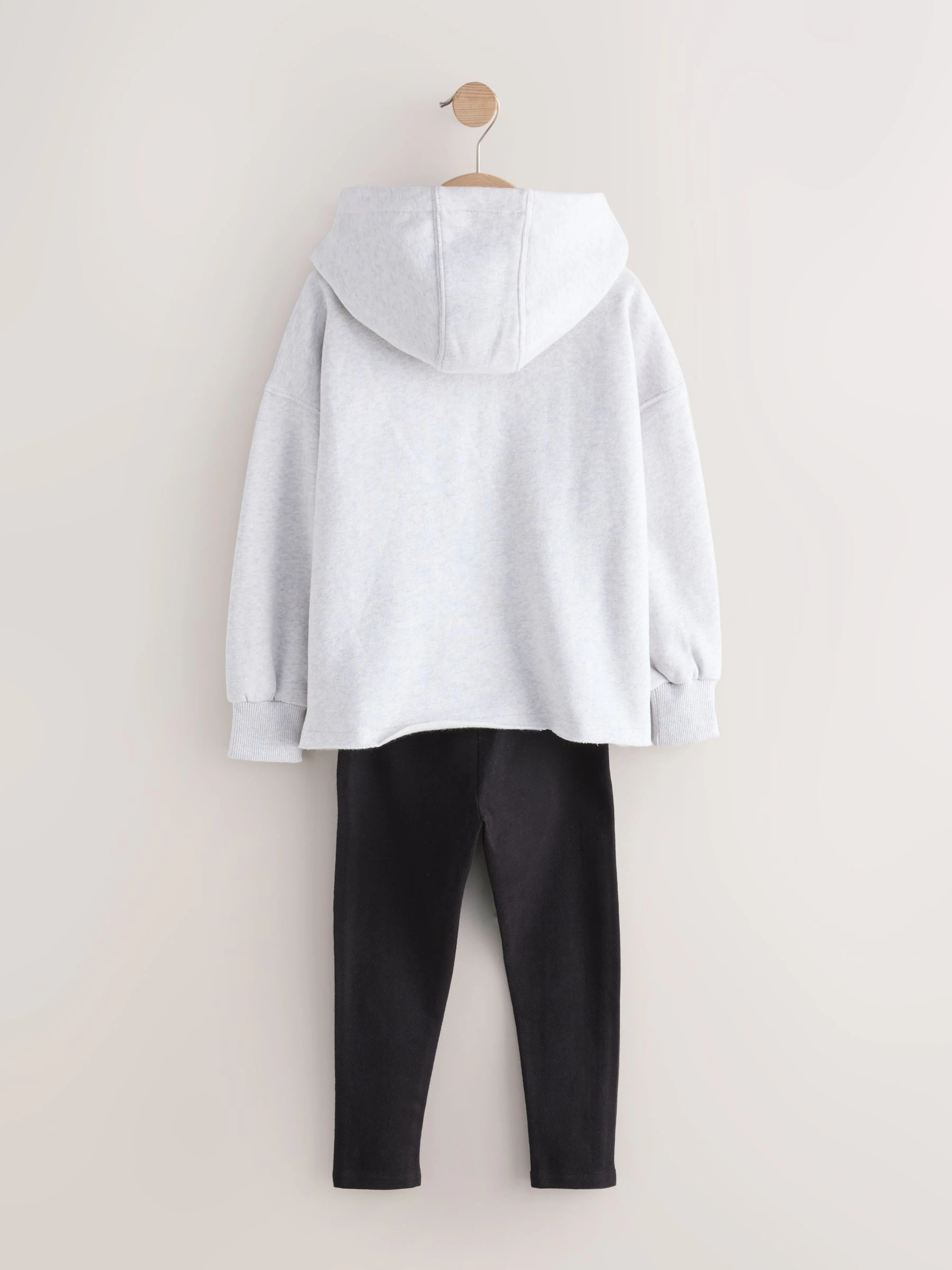 Grijs - Set van hoodie en legging met slogan (3-16jr)