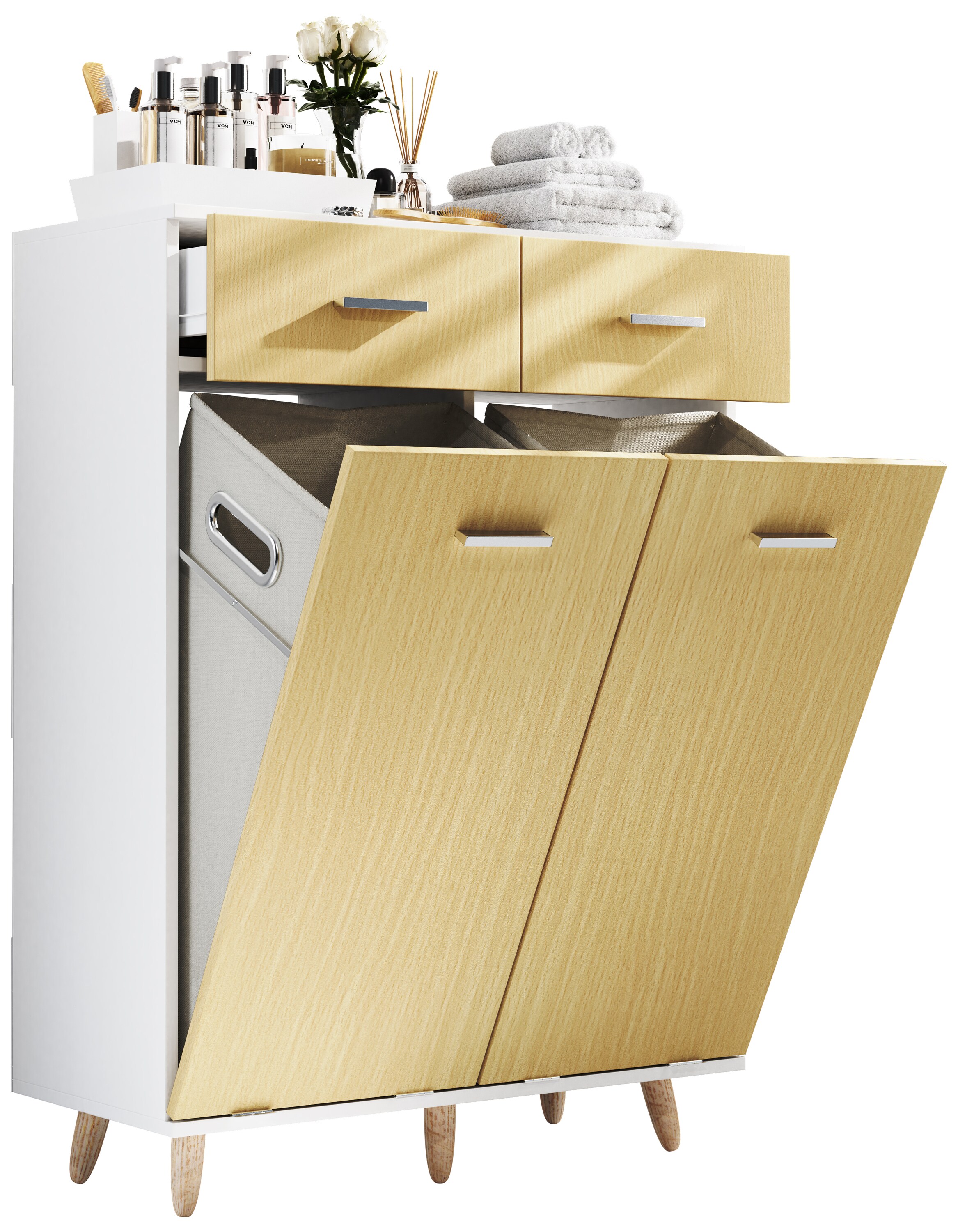 VCM Stoff Wäscheschrank Wäschetruhe Wäschebox Wäschekorb Stoffbox Wäsche Landos L