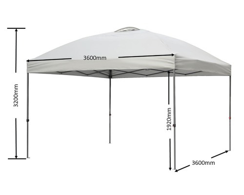 Vouwpaviljoen Garden Place Sue 3,6x3,6 m polyester lichtgrijs