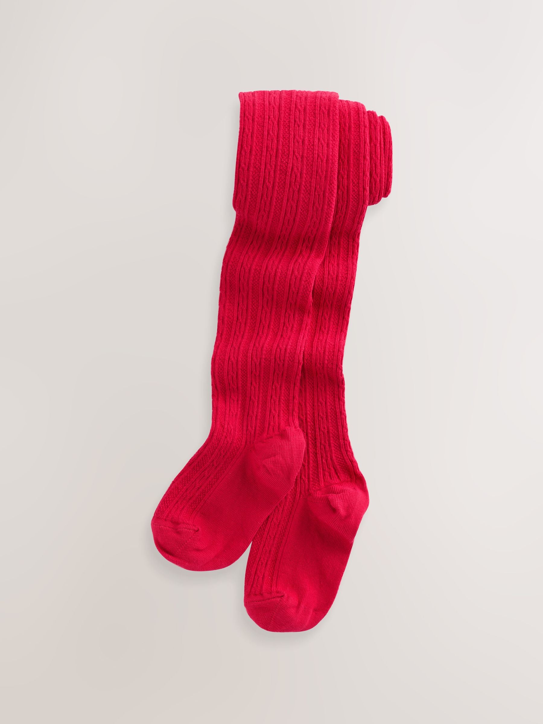 Rood - Maillot met hoog katoengehalte en kabelpatroon