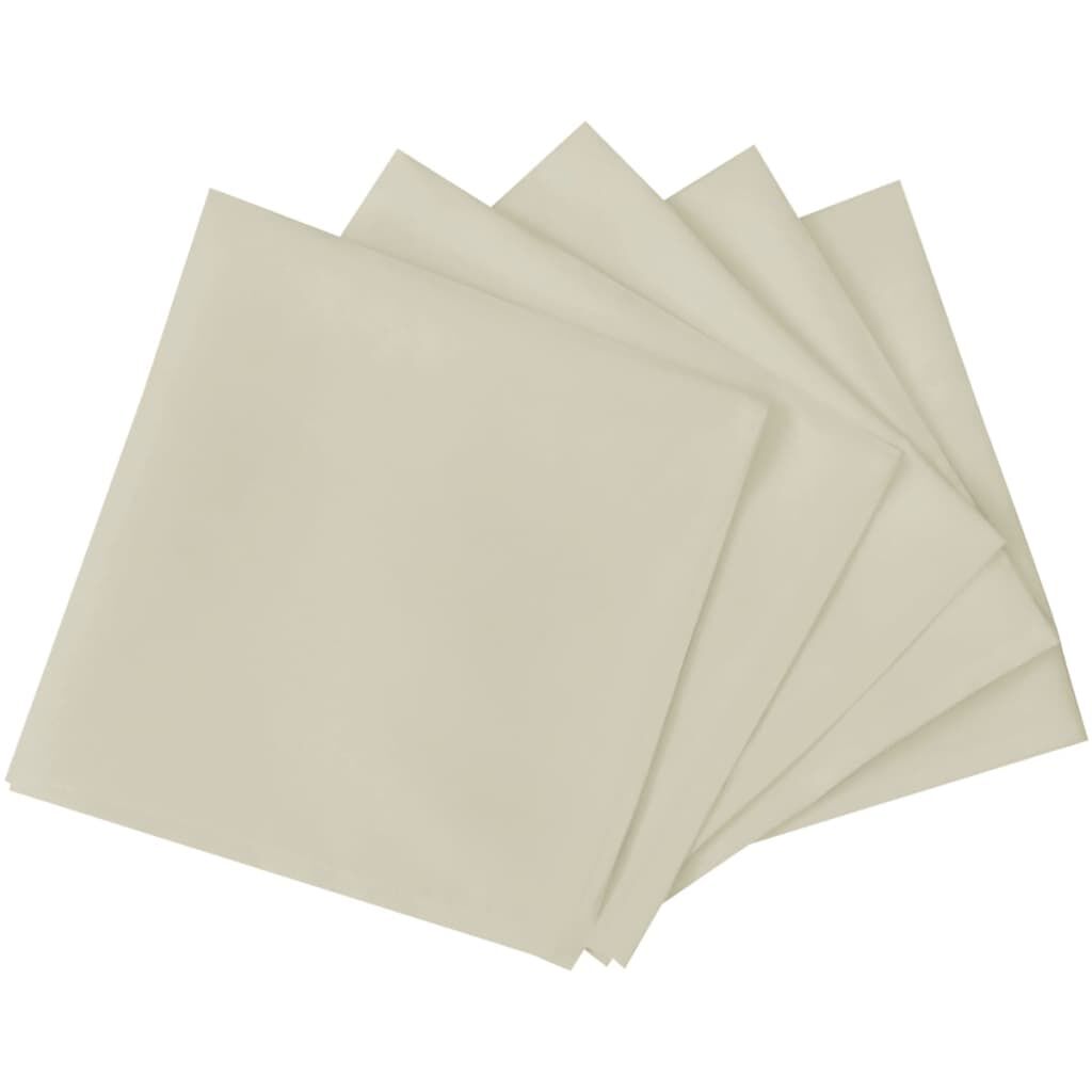 vidaXL Servetten 10 stuks crème 50x50 cm