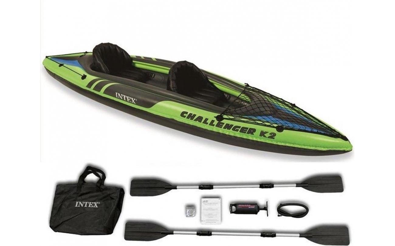 Intex Challenger K2 2-persoonskayak met alu peddels en pomp