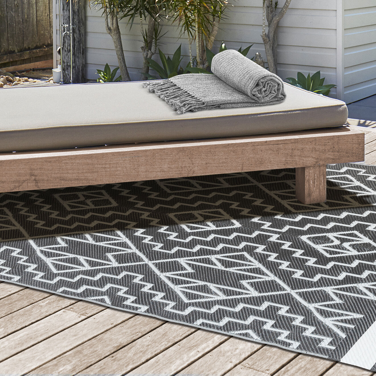 Pratik Garden Tapis d'extérieur inca gris - 120x180 cm