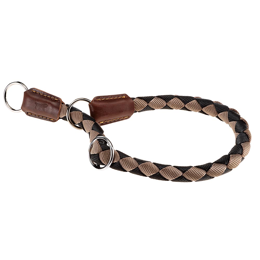 Collier semi-étrangleur pour chiens twist cs18/70, en nylon tressé, réglable et résistant