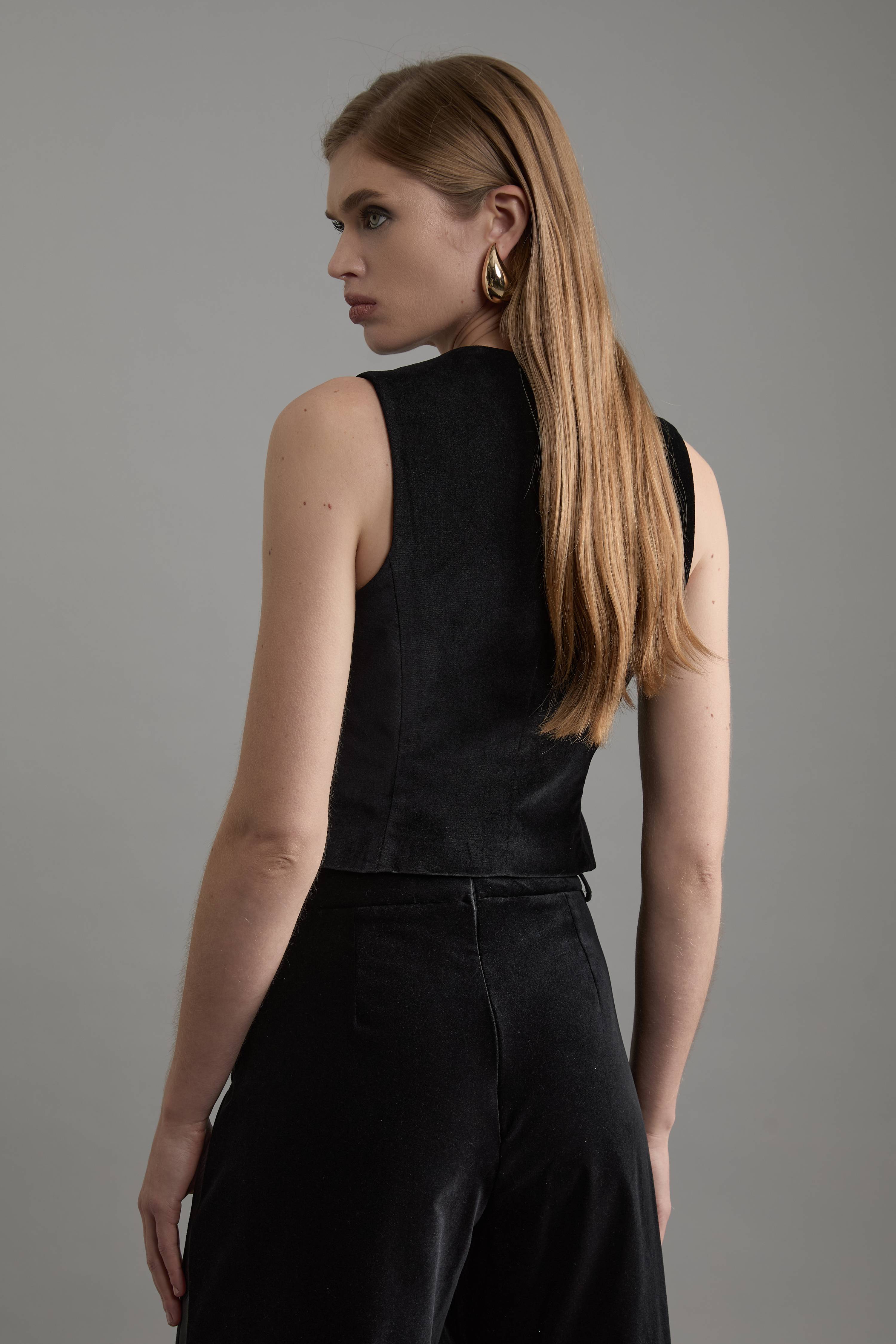 KarenMillen Gilet cintré en velours grosgrain