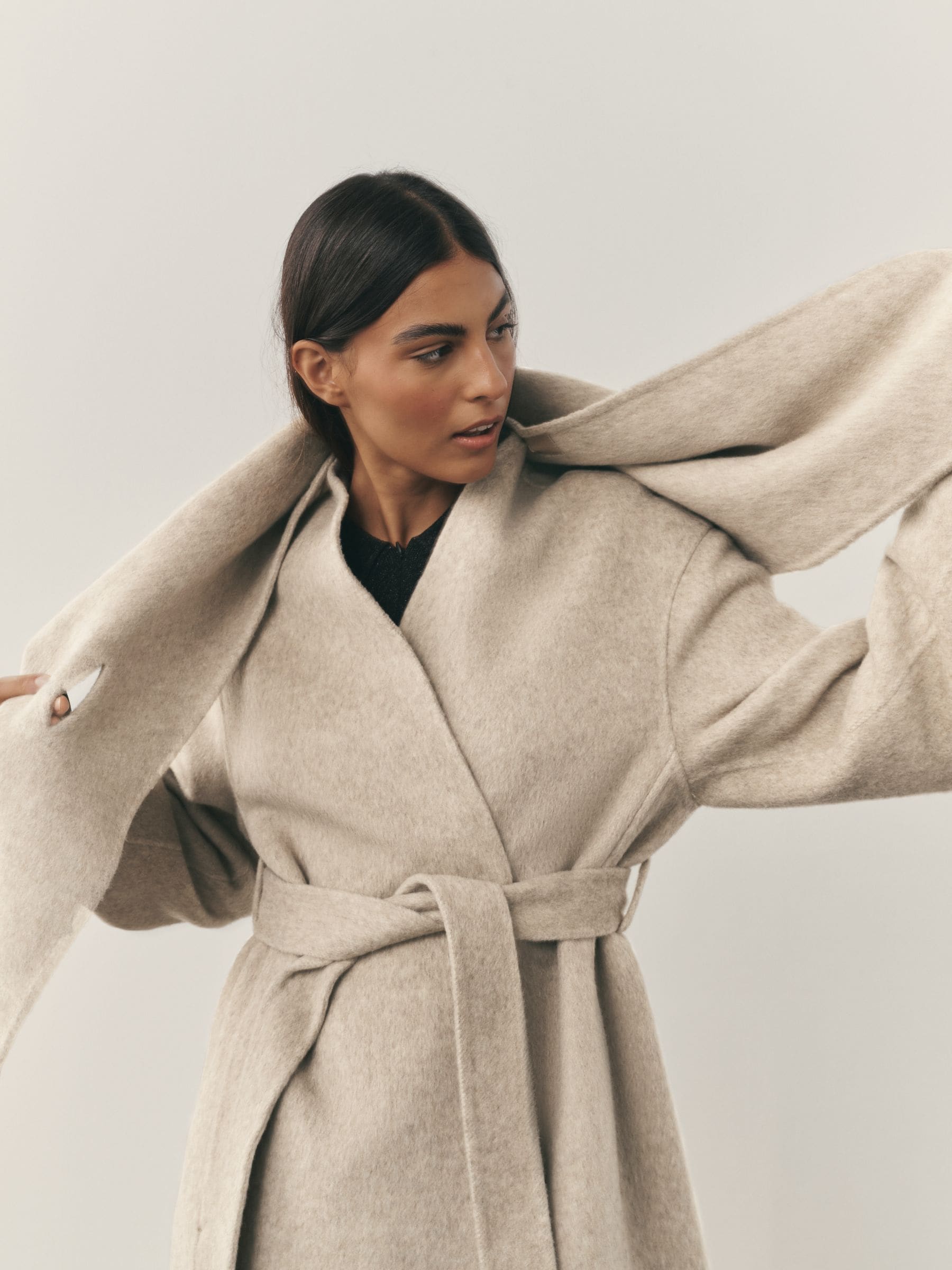 Nothing Ordinary Wool Rich Scarf Maxi Coat