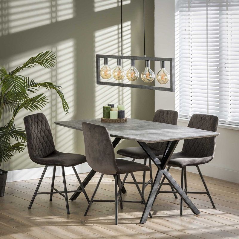 Hoyz - Eettafel - Ovaal - Betonlook - Staal - 160x90cm