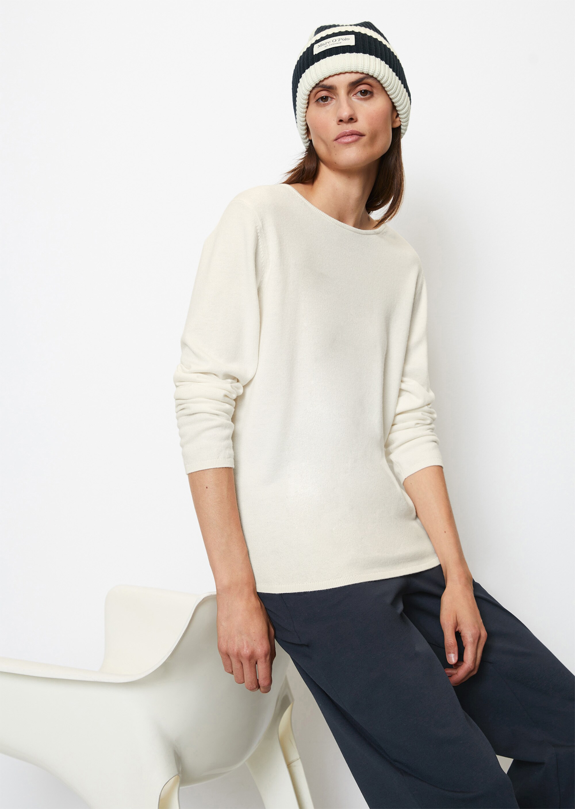 Feinstrick-Pullover regularaus softem Schurwolle-Mix