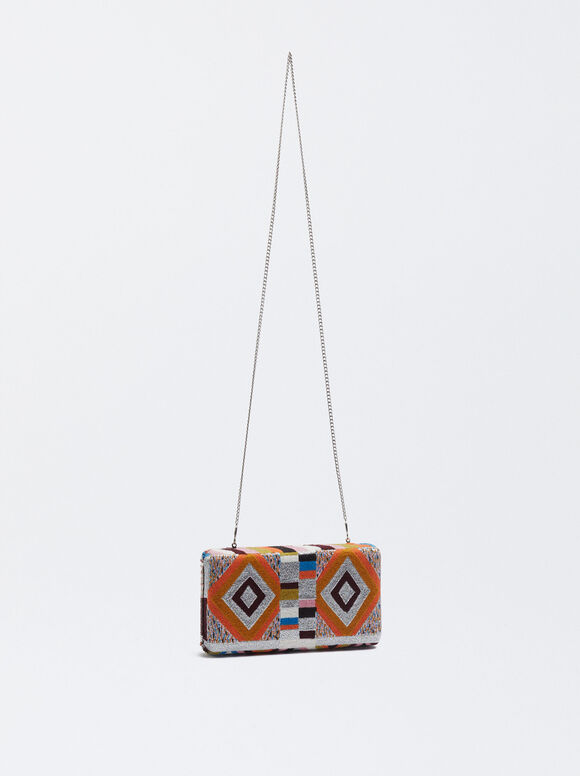 Clutch de festa com enfeites - Multicolorida