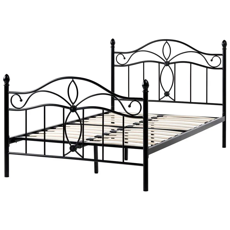 ANTLIA - Tweepersoonsbed - Zwart - 120 x 200 cm - Metaal
