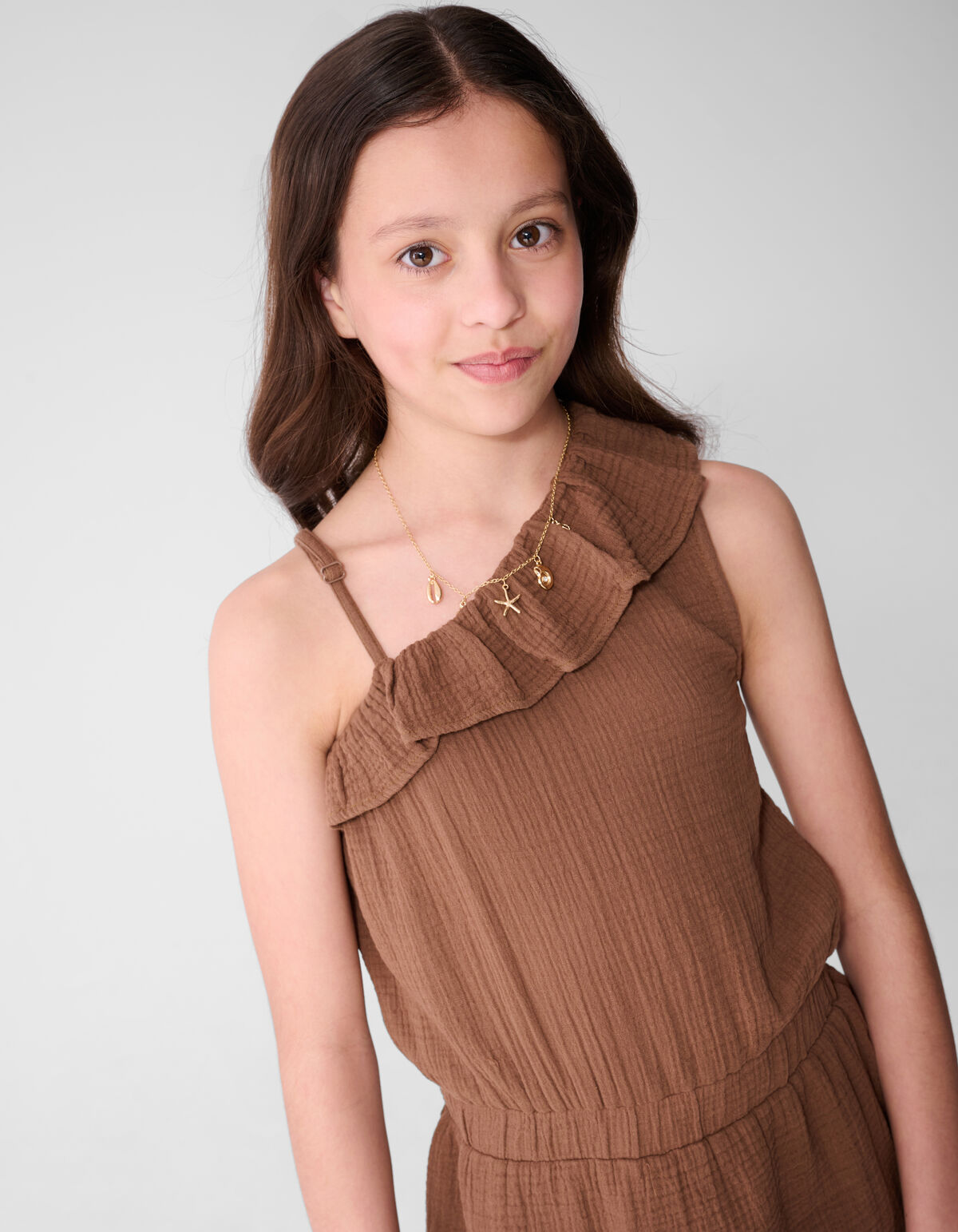 Structuur Playsuit Bruin