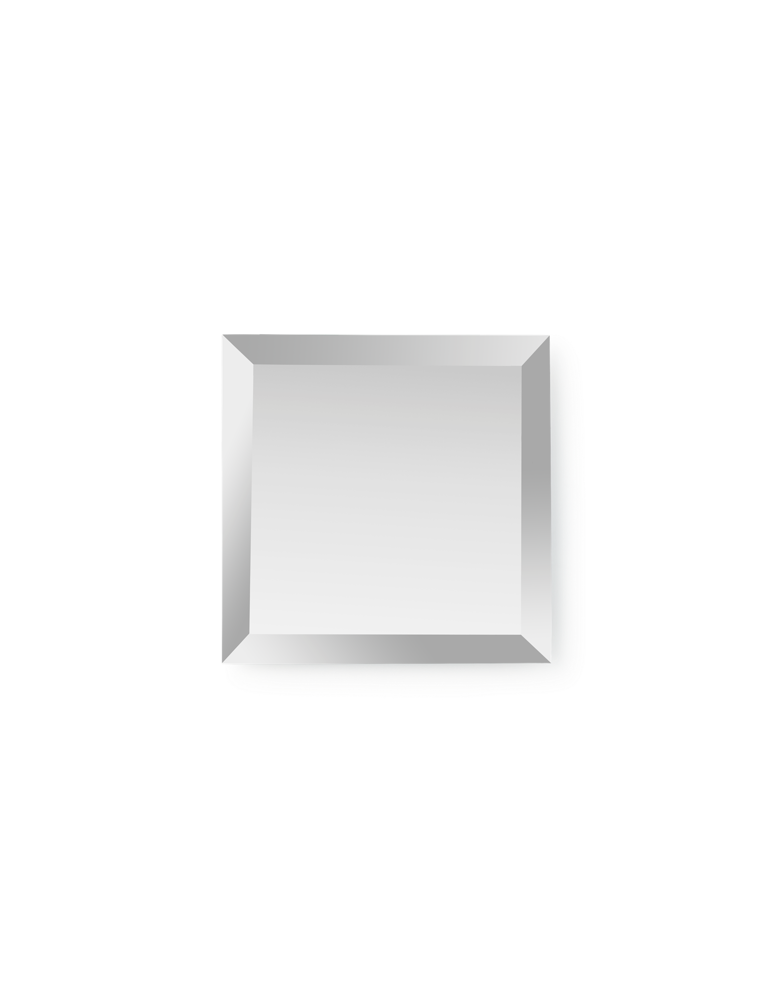 Stearinlysfad med spejl | Glas. 10 x 10 cm. | Silver