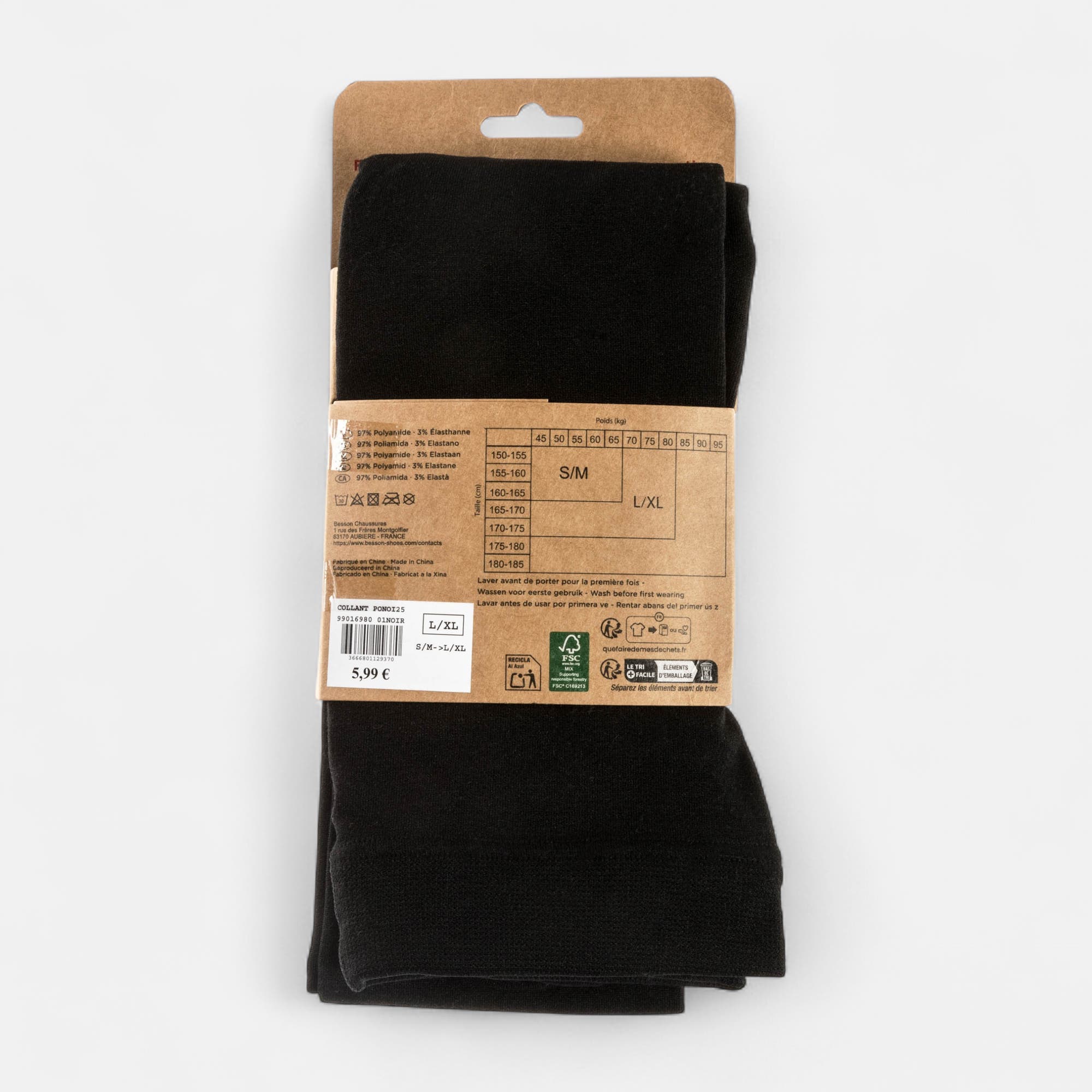 Collants/mi-bas Femme noir