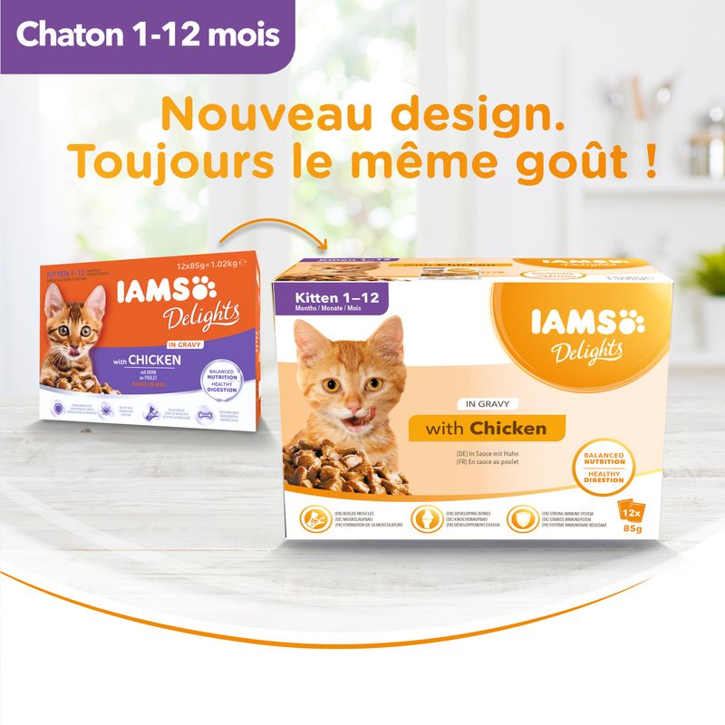 IAMS Delights Kitten poulet 12 x 85 g à prix discount sur bitiba.fr