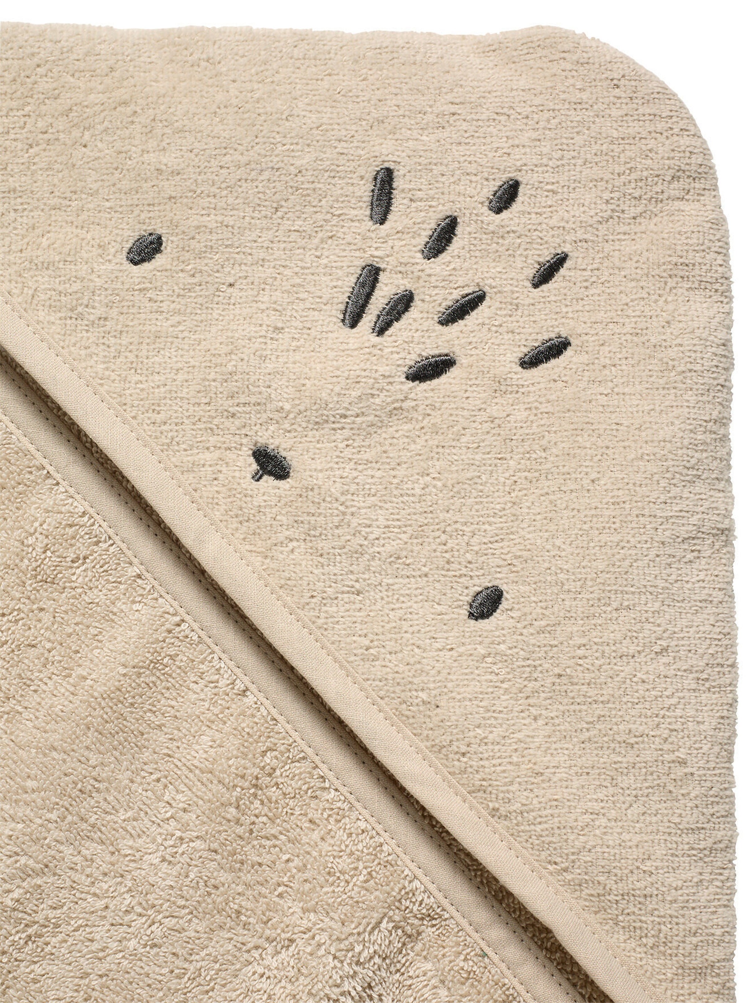 Vertbaudet Baby & Kinder Kapuzenbadetuch mit Recycling-Baumwolle sandfarben