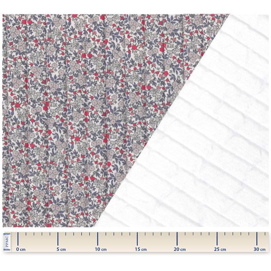 Tissu Matelassé Serenade Rouge Gris