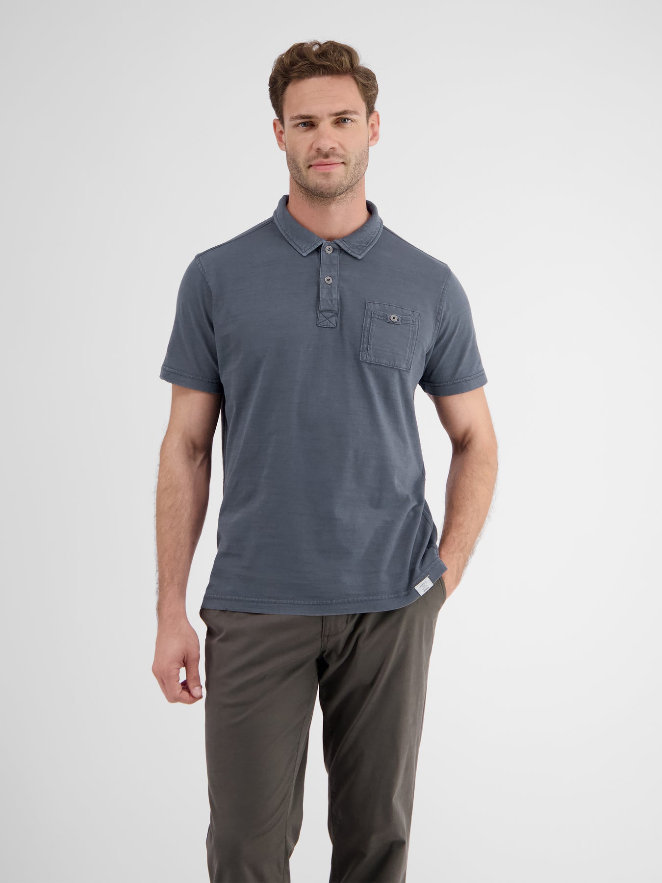 Poloshirt in weicher, gewaschener Jerseyqualität