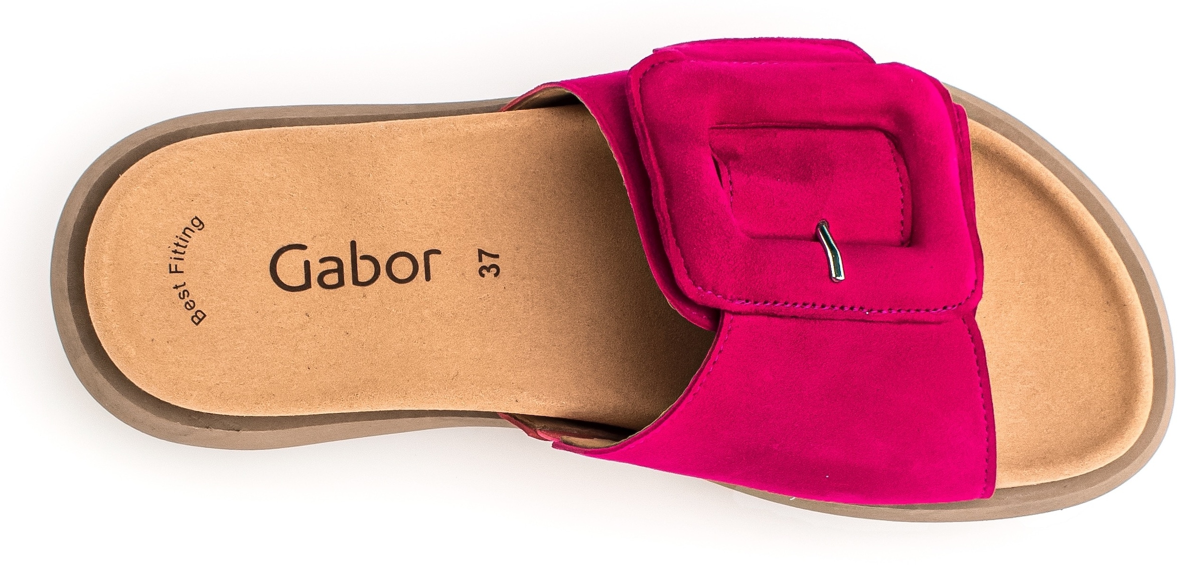 Gabor Pantolette  , Plateau, Sommerschuh, Schlappen mit grosser Zierschnalle
