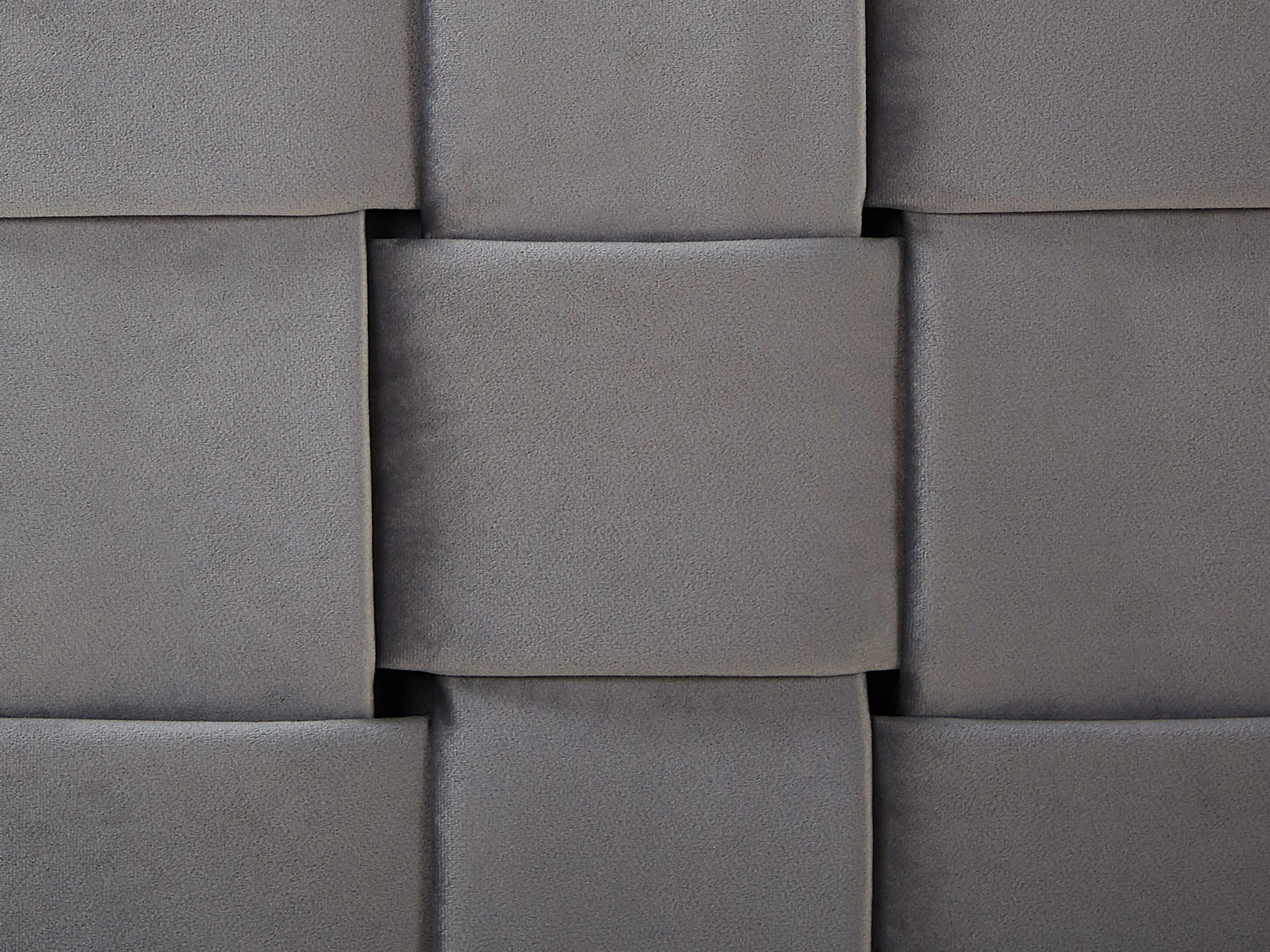 Bed Fluweel LIMOUX 180 x 200 cm Grijs