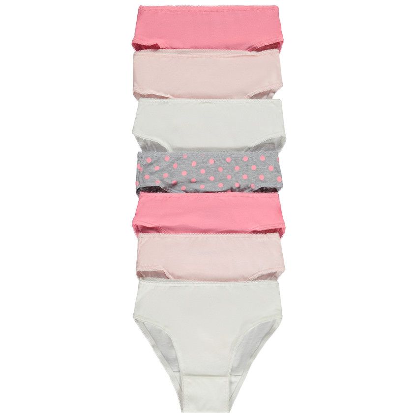 Lot de 7 culottes en jersey pour fille - Ecru
