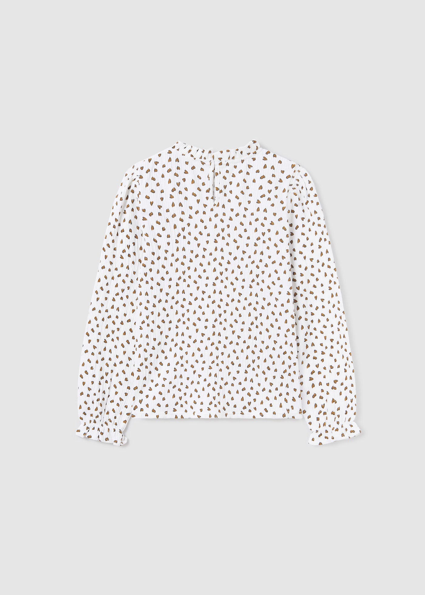 Camiseta de bolinhas, estilo chambray, infantil.