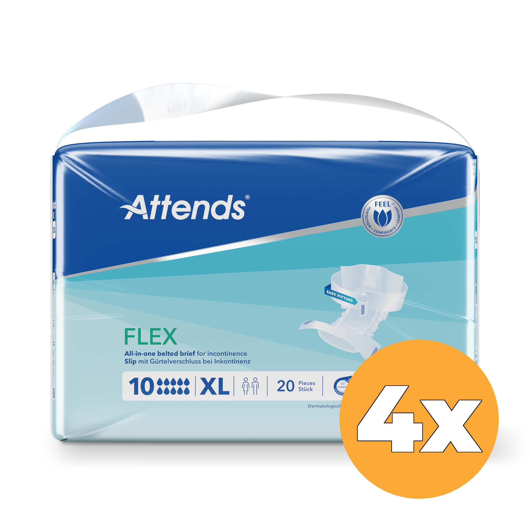 4x Attends Flex 10 Maat Xl 100-155 Cm (20 stuks)