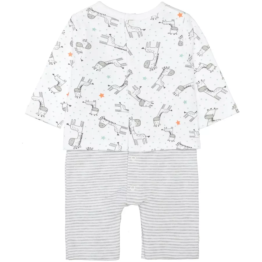 STACCATO Girls Strampler+Shirt white gemustert