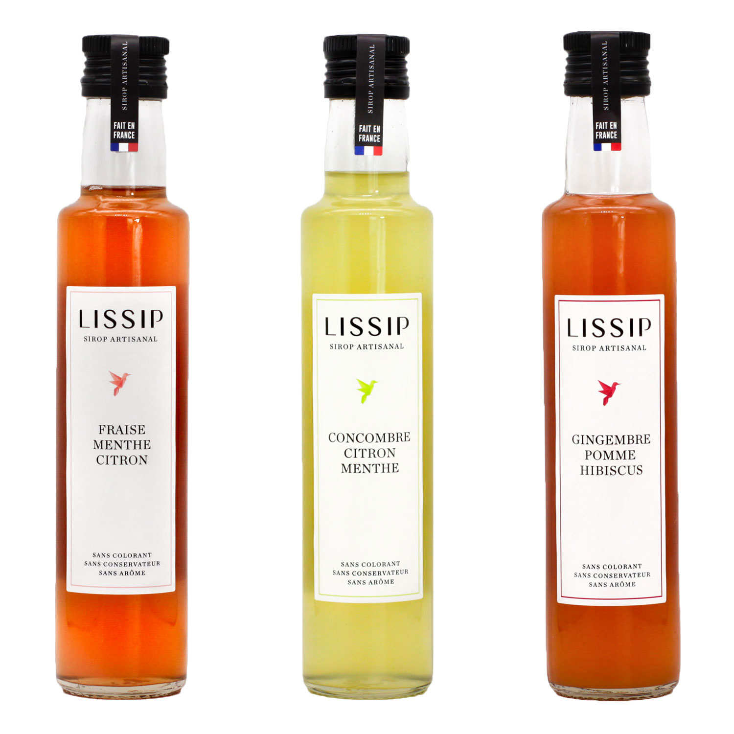 Assortiment découverte de 3 sirops artisanaux Lissip