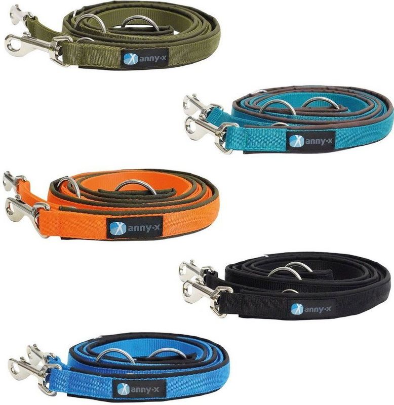 AnnyX - FUN - Hondenriem - Olijfgroen - Lengte 3 meter - 2,5 cm breed - Politielijn - Trainingslijn