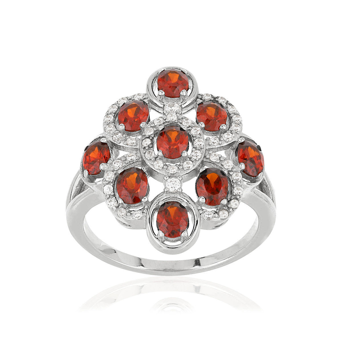 Bague MATY Argent 925 Zirconias rouges