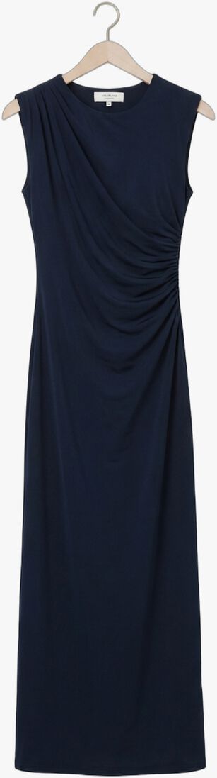 donkerblauwe rosemunde maxi jurk billie sl long drape dress