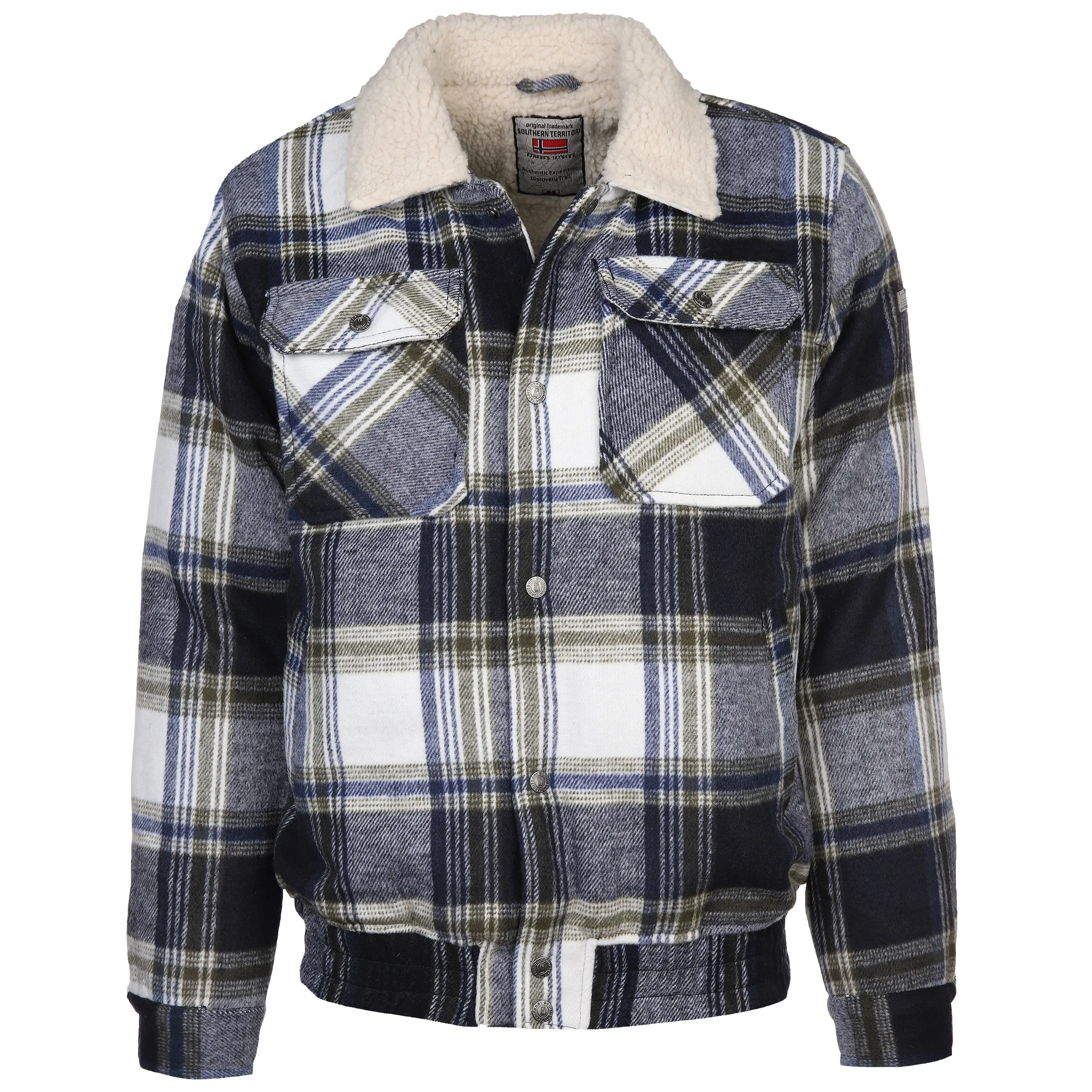 Herren Blouson im Karodessin mit Sherpakragen