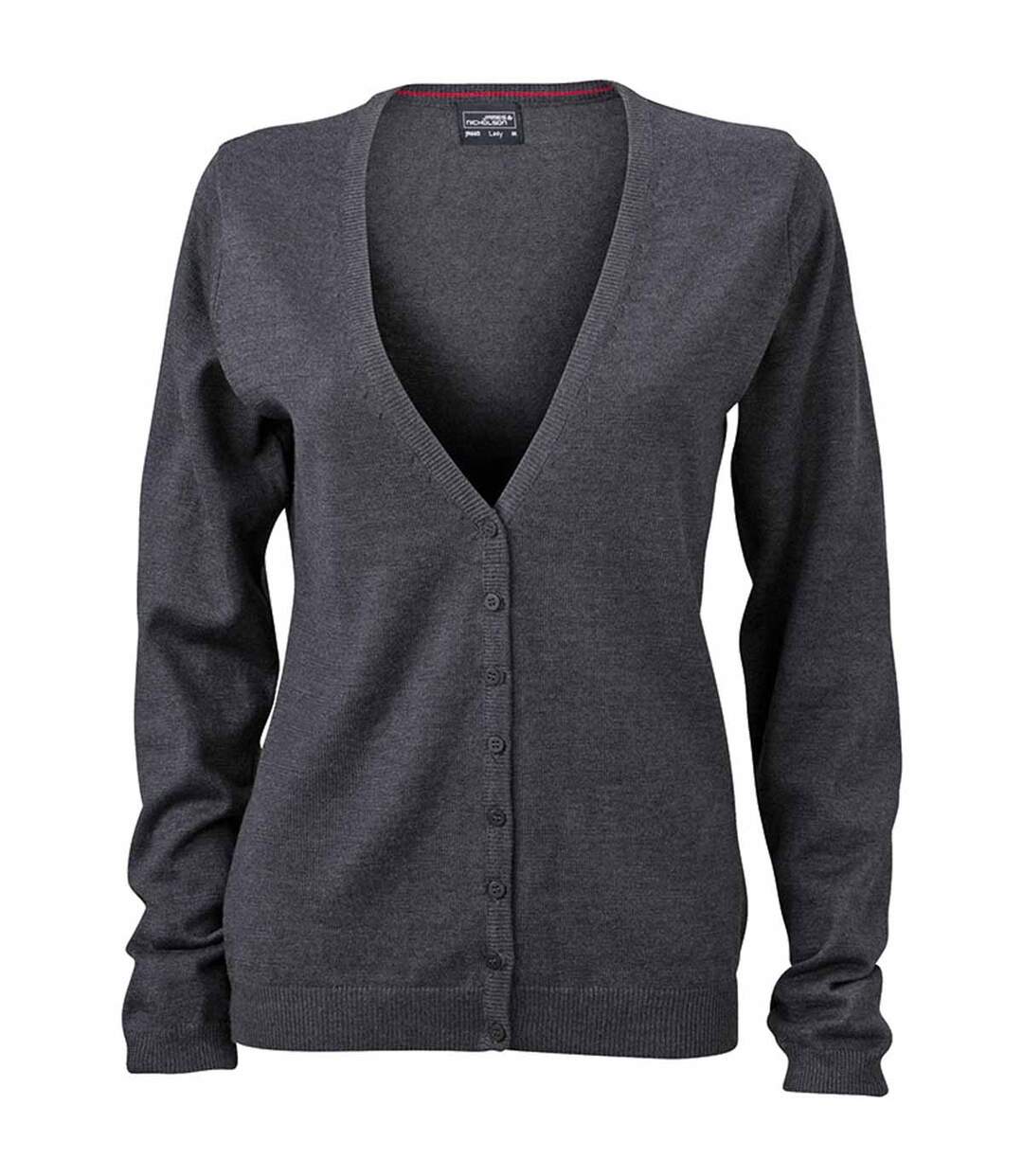 Gilet boutonné cardigan - FEMME - JN660 - gris anthracite