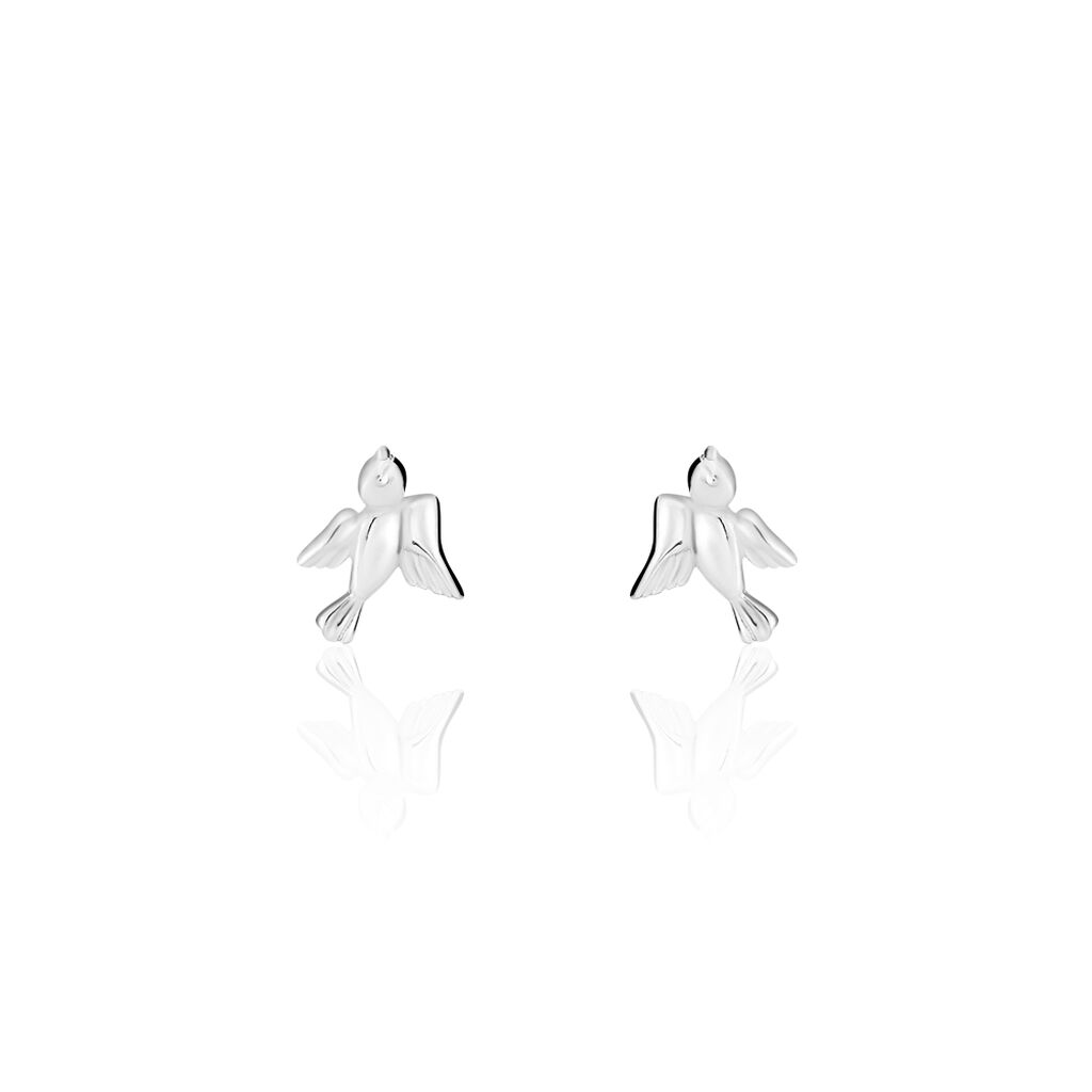 Boucles D'oreilles Puces Osie Argent Blanc