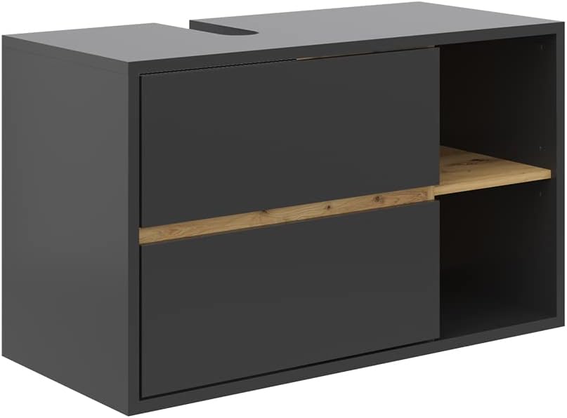 Vicco Waschbeckenunterschrank Anthrazit Viola 100x60x46 cm - Unterschrank für das Badezimmer, Leichte Reinigung des Bodens Dank wandhängender Montage