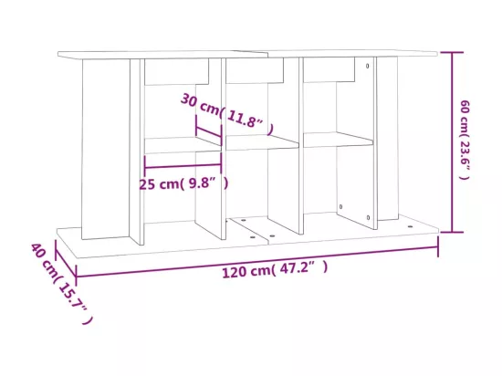 Support pour aquarium gris béton 120x40x60 cm bois d'ingénierie