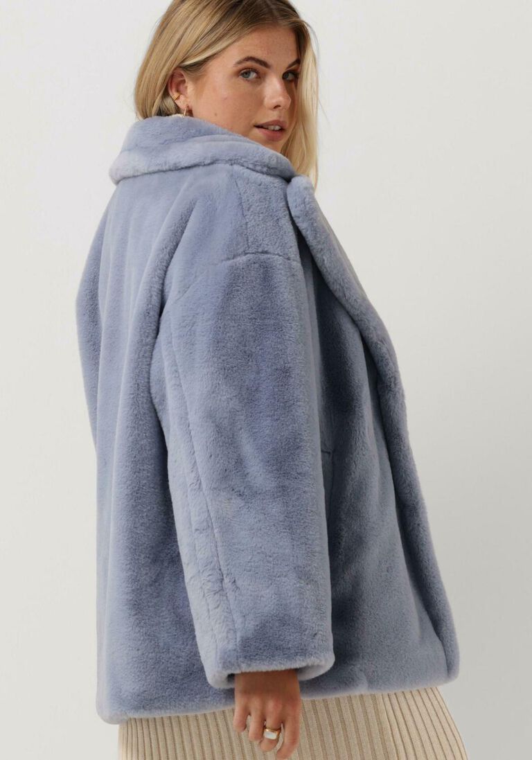 NOTRE-V blauwe notre-v faux fur jas fur coat short