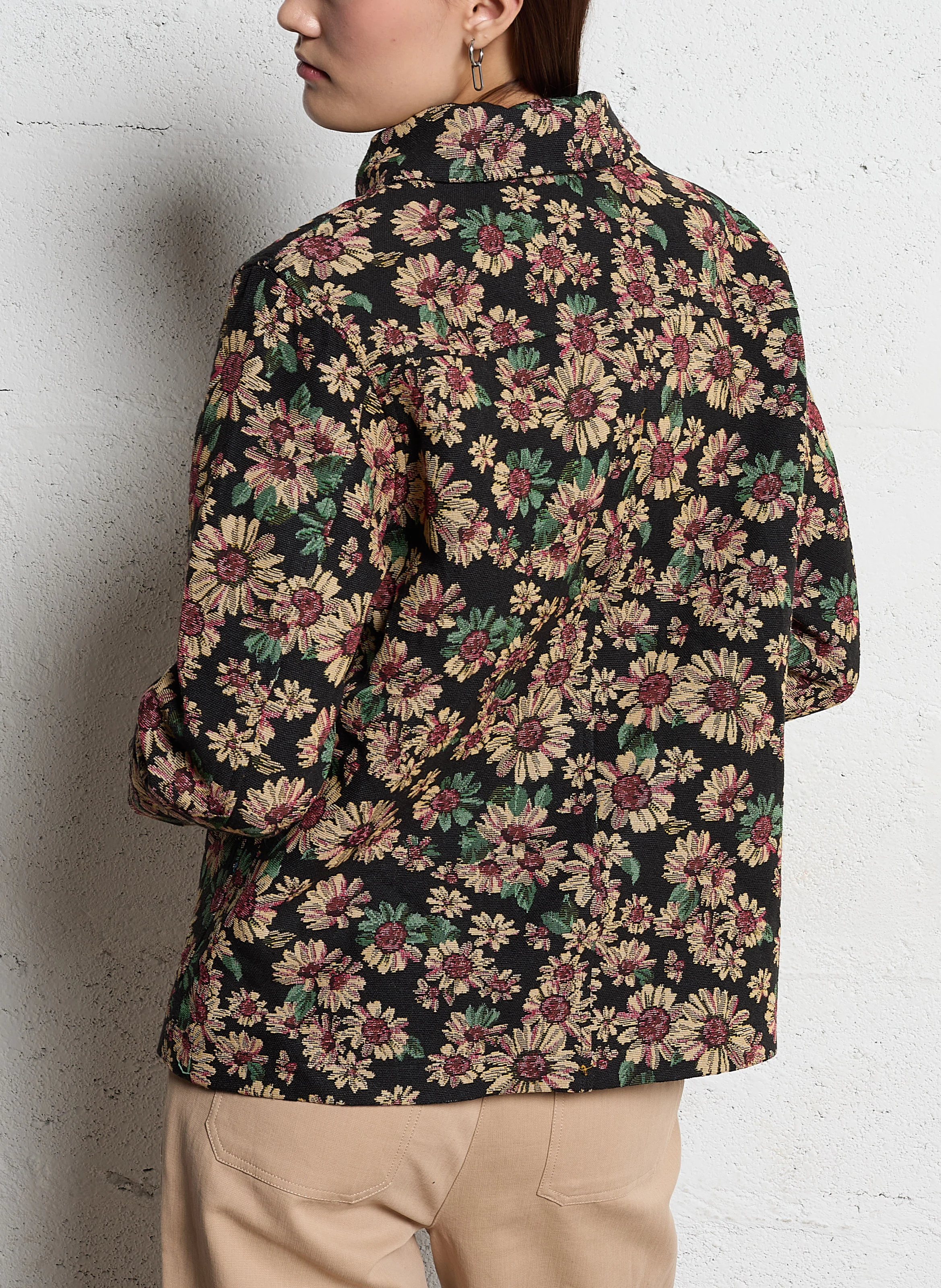 Veste col classique jacquard floral | Multicolore