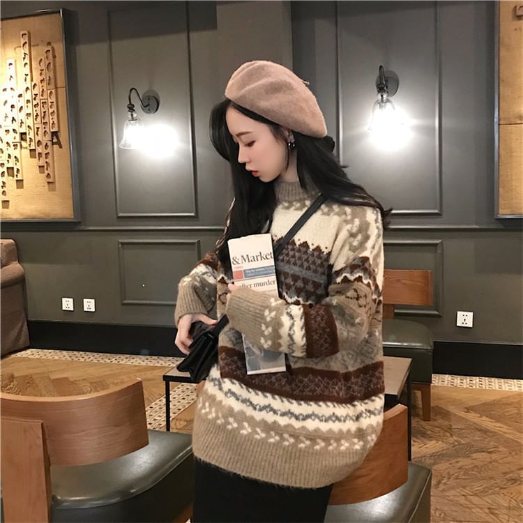 Ashlee - Oversized trui met patroon