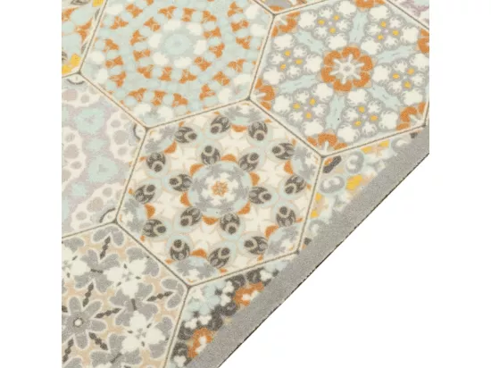 Tapis de cuisine lavable impression pastel hexagonale 60x180 cm