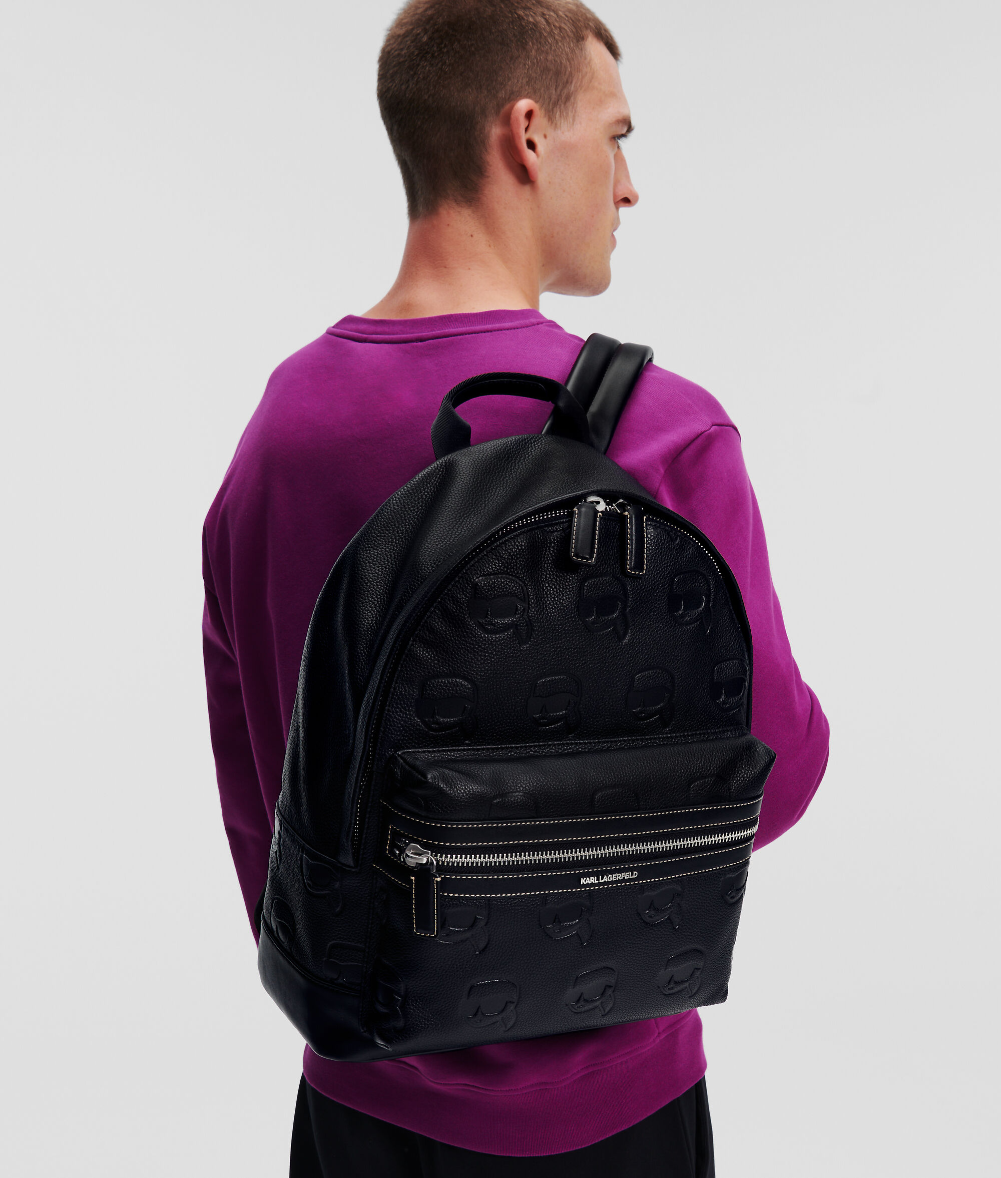 SAC À DOS EN CUIR GRAINÉ K/IKONIK