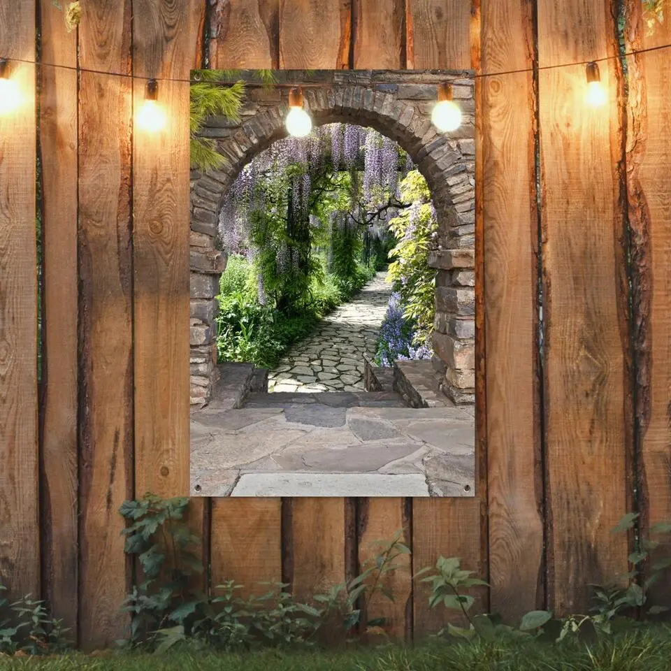 MuchoWow Tuinposter 80x120cm Bos Doorkijk Stenen Pad
